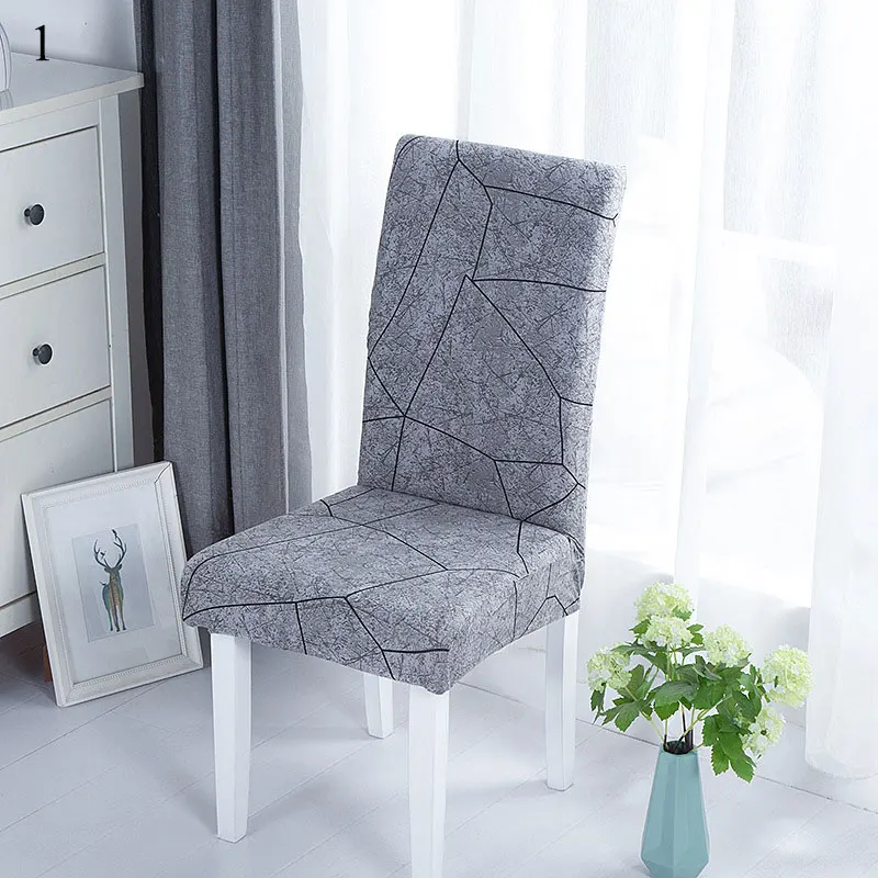 

Geometric Dining Chair Cover Polyester Elastic Chair Slipcover Case Stretch Chair Covers for Wedding Hotel Banquet Dining Room