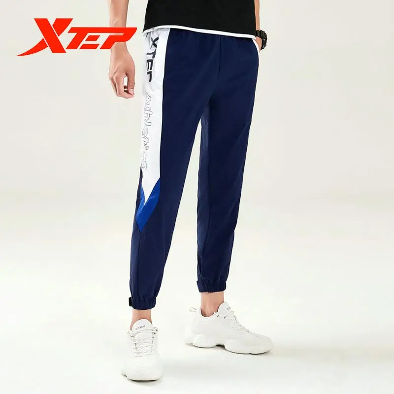 Брюки Xtep мужские спортивные летние Тканые штаны для бега дышащие повседневные