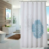shower curtain blue and white flowers pattern hotel waterproof hanging cloth printing curtains for bathroom 3jl520 jarlhome