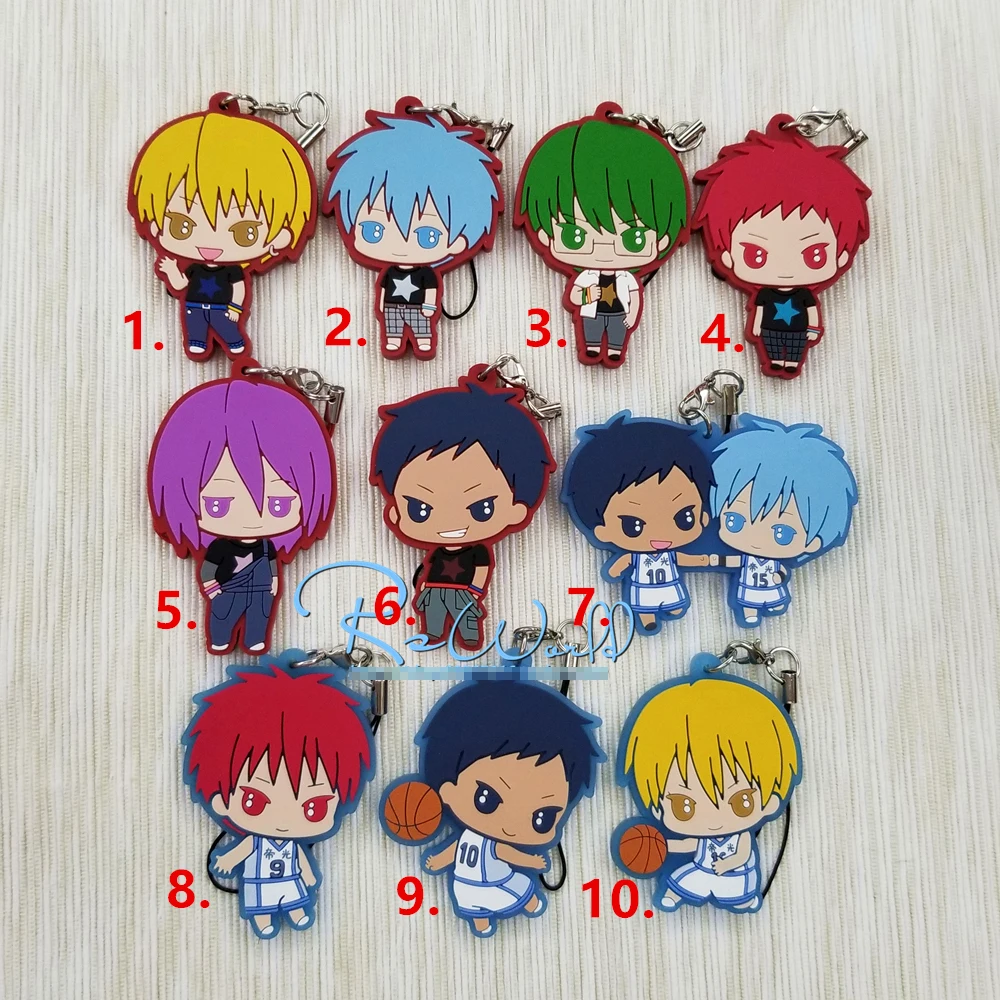 Kuroko no Basket Аниме Tetsuya кисэ рёта Akashi Seijuro баскетбольный резиновый ремешок для ключей