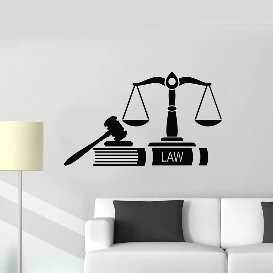 

Wall Decal Justice Law Firm Court Studio Vinyl Window Stickers Interior Decoration Hammer Libra Fair Art Mural Removable S1303