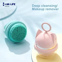 ha life 1 set cleansing device soft touch facial cleansing 3 modes ipx5 waterproof silicone electric exfoliating facial brush