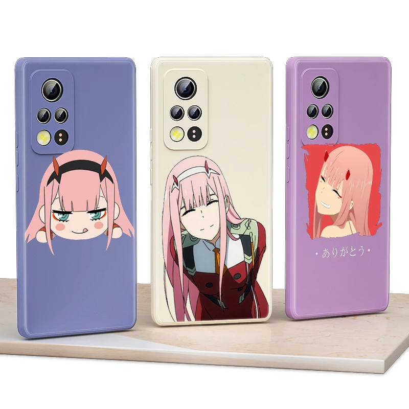 

Cute Darling in The Franxx for Honor 50 30 20 10 10X 9X 9S 9C Pro Lite 5G Liquid Silicone Soft Cover Shockproof Phone Case