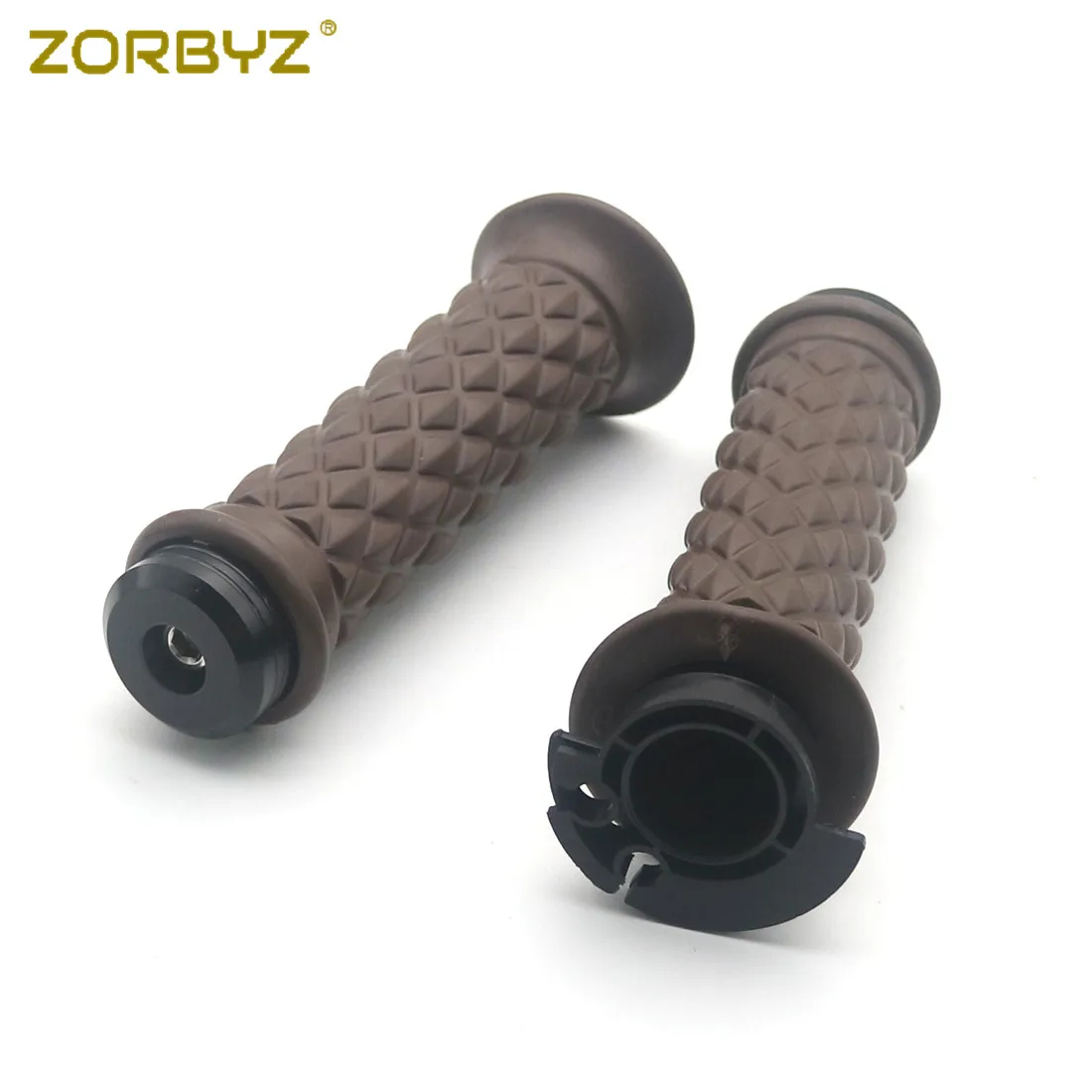 ZORBYZ 7/8 дюйма 22 мм Ретро коричневый резиновый Алмазный Руль рукоятки с
