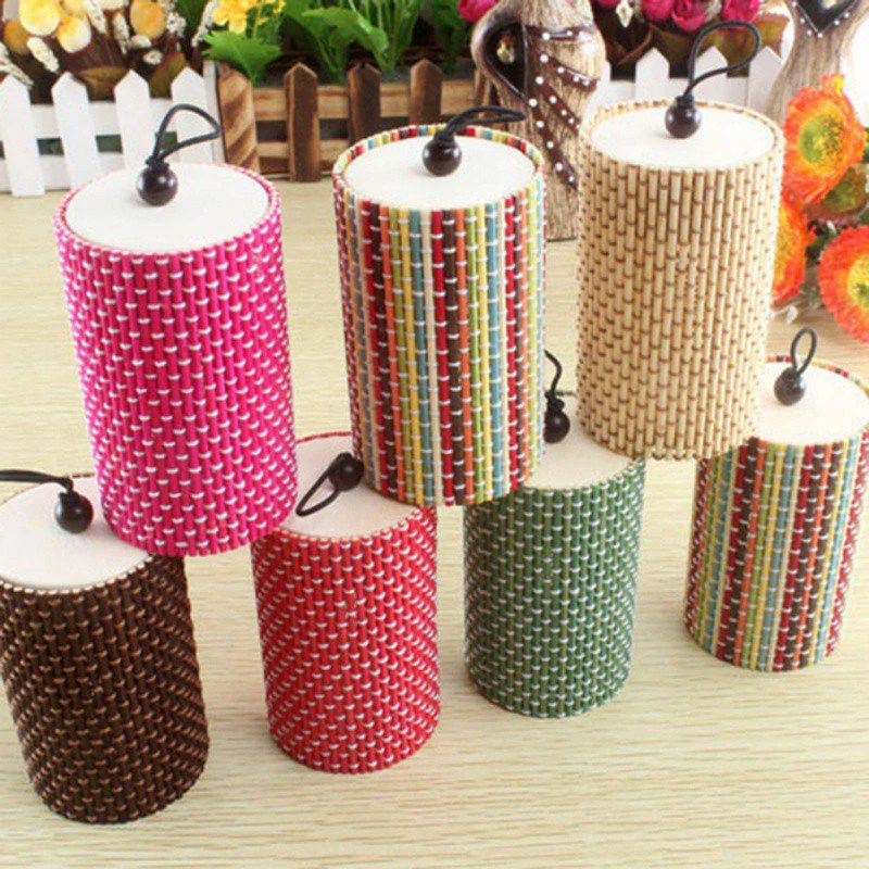 Круглая бамбуковая занавеска контейнер для хранения ювелирных изделий хлопок