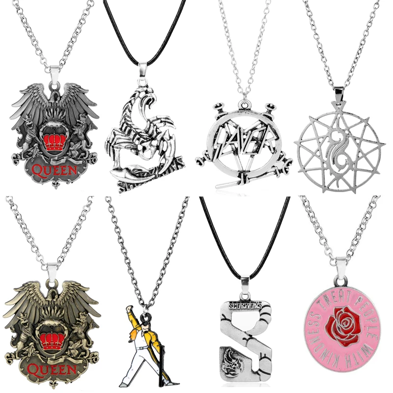 Pop Star Singer Rock Band Queen Necklace Music Pendant Keychain Fashion Link Chain for Women Men Jewelry Fans Gifts | Украшения и