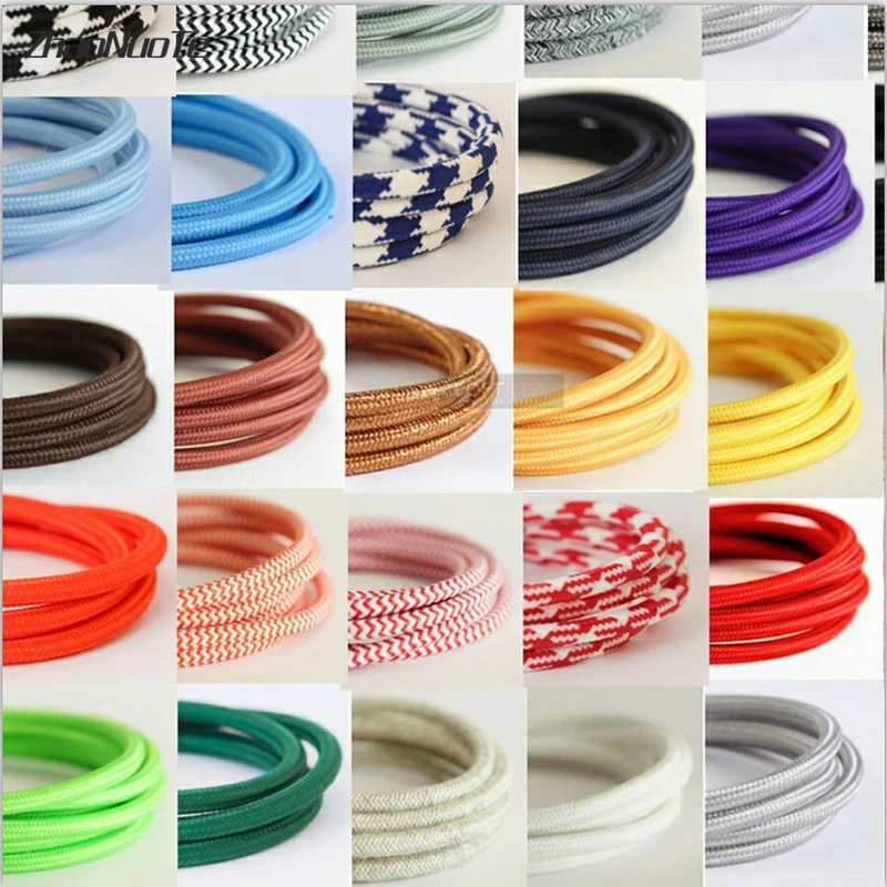 Цветная подвесная медная люстра в стиле ретро светильник с двухжильным проводом