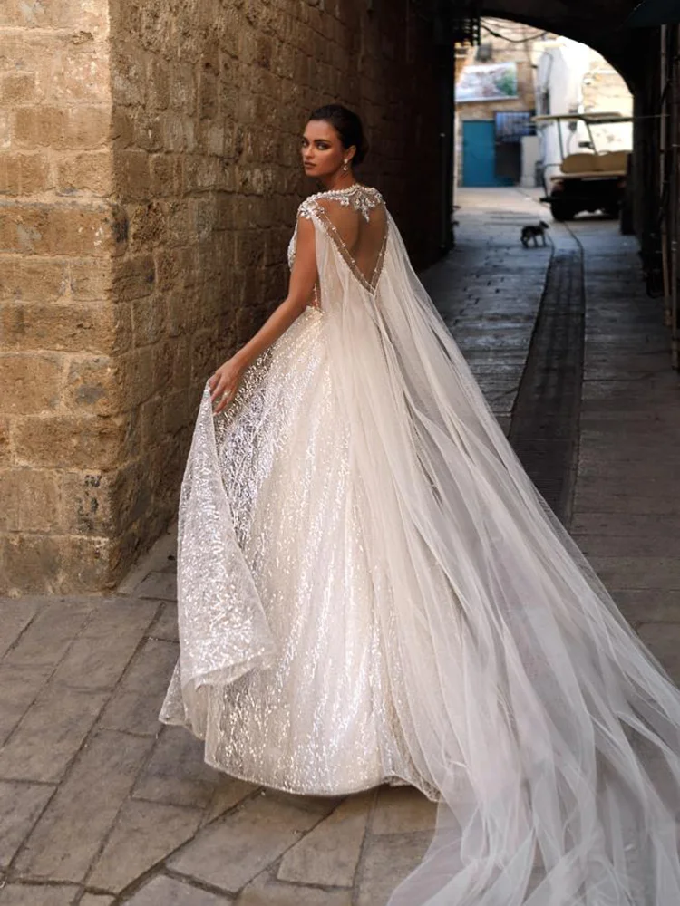 

Hi Shy Bride New simple wedding dress backless sleeveless design chiffon lace bride dresses princess dress plus size tailor-made