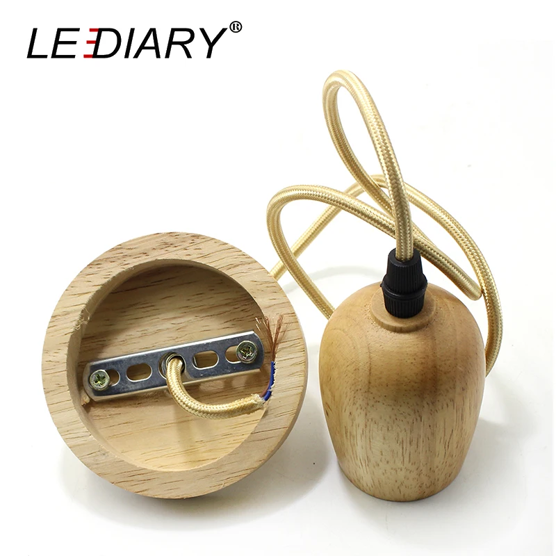 Деревянная Подвесная лампа LEDIARY E27 патрон лампы 110-220 В подвесной светильник в