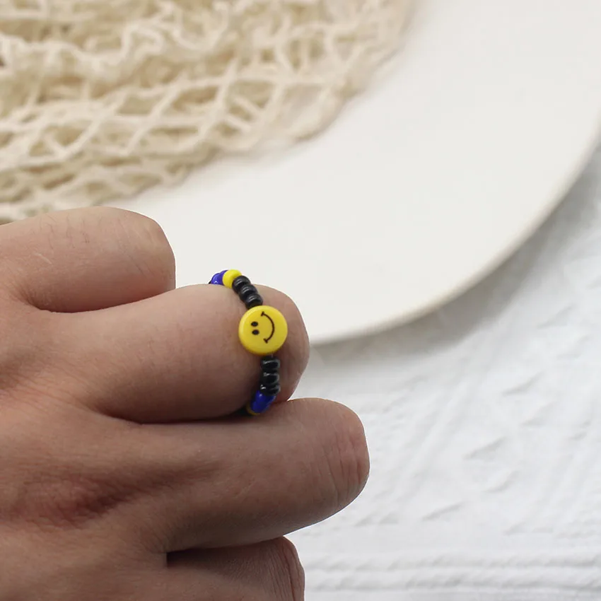 

News Bohemian Smiley Beads Short Collar Necklace Handmade Diy Daisy Colorful Choker For Women Statement Boho Jewelry