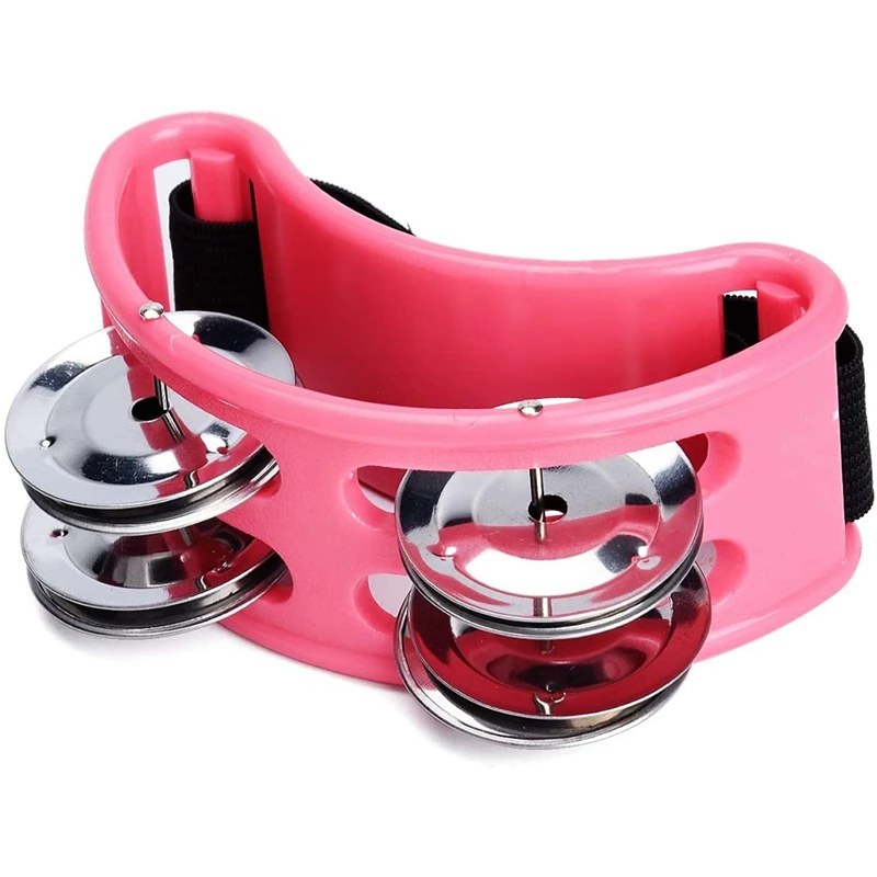 

2PCS Foot Tambourine, Percussion Musical Bells with Jingle Bells & Adjustable Strap, Drum Instrument Accessory