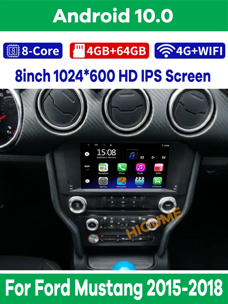 

Android 10 8 Core для Ford Mustang 2015 - 2018 Автомобильный мультимедийный стерео DVD-плеер GPS Glonass навигация Радио стерео головное устройство