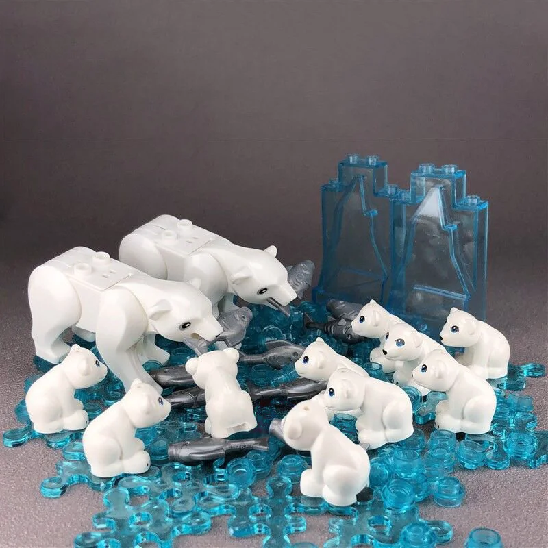 Полярный мишка Детские мишки ледяной ледник строительные блоки MOC фигурки