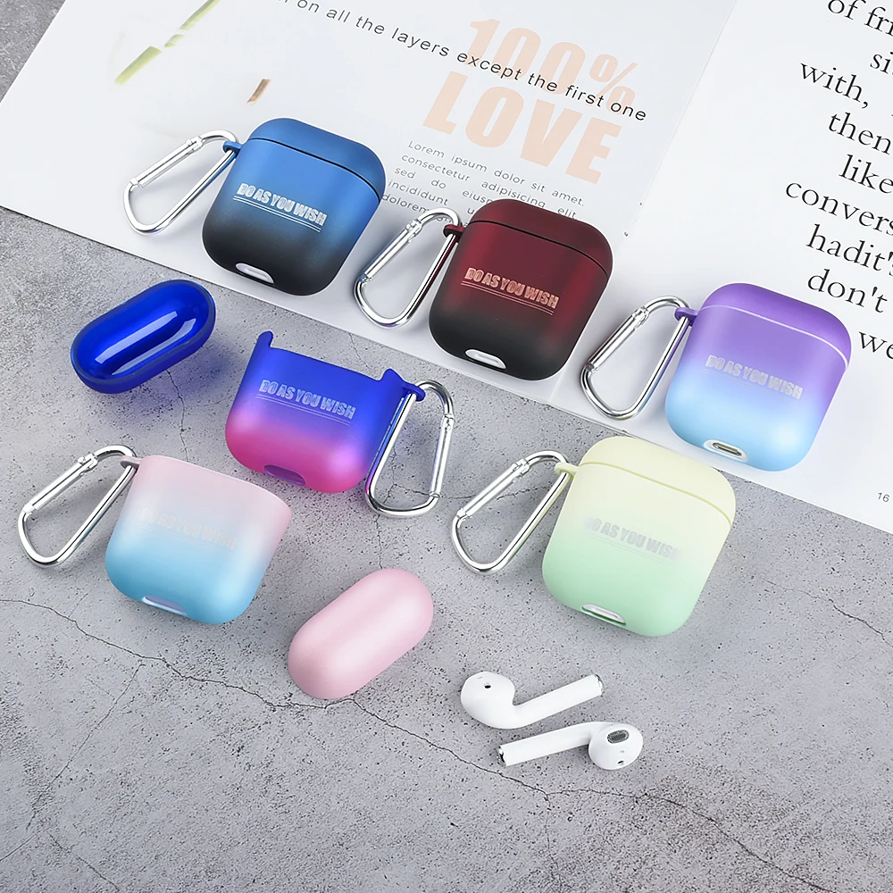 Color For Airpods Accessories Gradient Hard PC Case AirPods Charging Box Wireless Bluetooth Earphone Protective Cover | Электроника