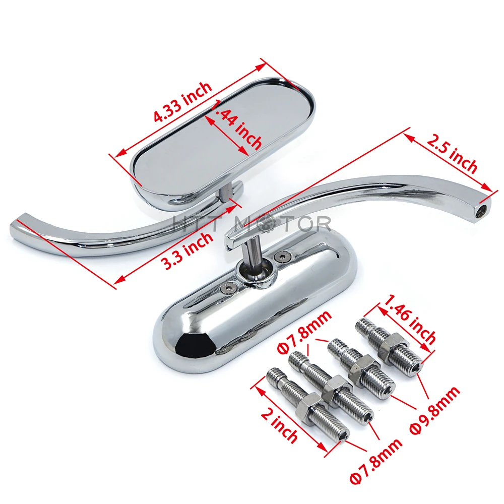 Запчасти для мотоциклов хромированные овальные зеркала harley yamaha Suzuki Savage Intruder