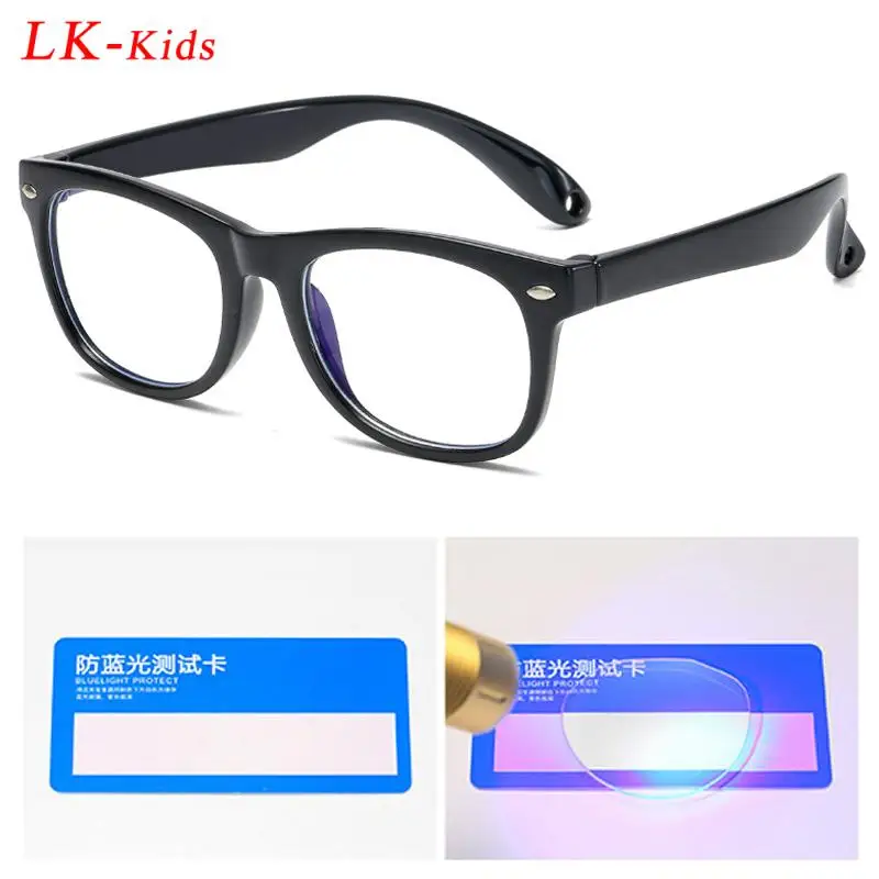 

Round Blue Light Kids Glasses Silicone Flexible Children Optical Frame Boys Girls Computer Transparent Blocking Eyeglasses UV400
