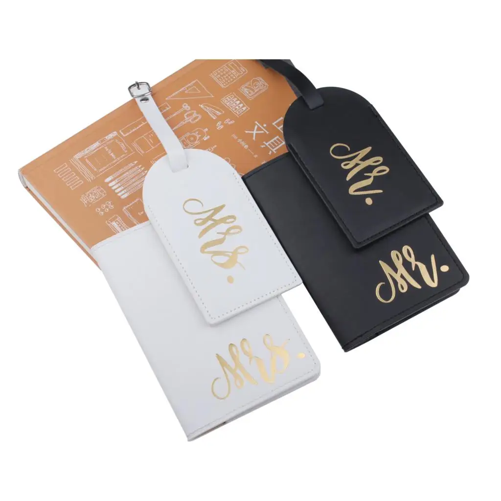 Набор аксессуаров для путешествий MR. MRS из искусственной кожи бирка багажа и