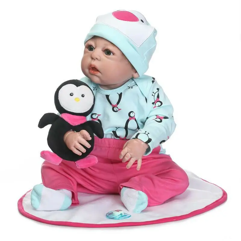 Силиконовая виниловая Кукла Reborn baby girl 22 ''для новорожденных, подарки ручной работы, Детская кукла, Игрушки для маленьких мальчиков