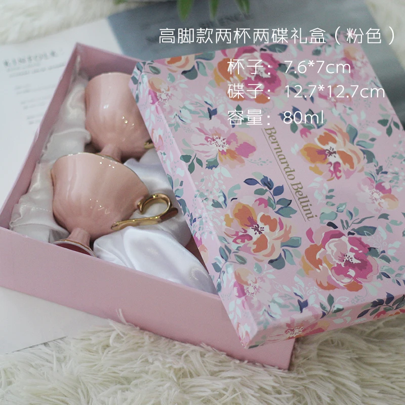 

Turkey Creative Espresso Coffee Cup Set Porcelain Teacup and Saucer Ceramic Cute Mate Chavenas De Cafe Coffee Cup Set BD50BD