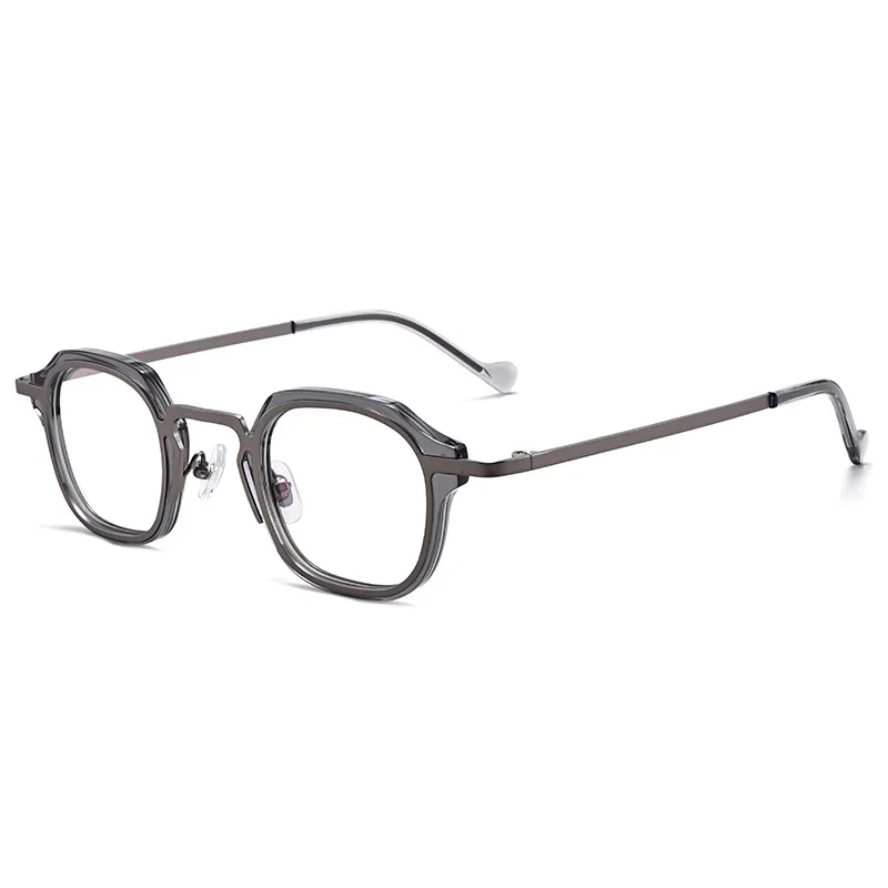 

Винтажные многоугольные оптические оправы ручной работы из ацетата и сплава для мужчин и женщин, модные компьютерные очки