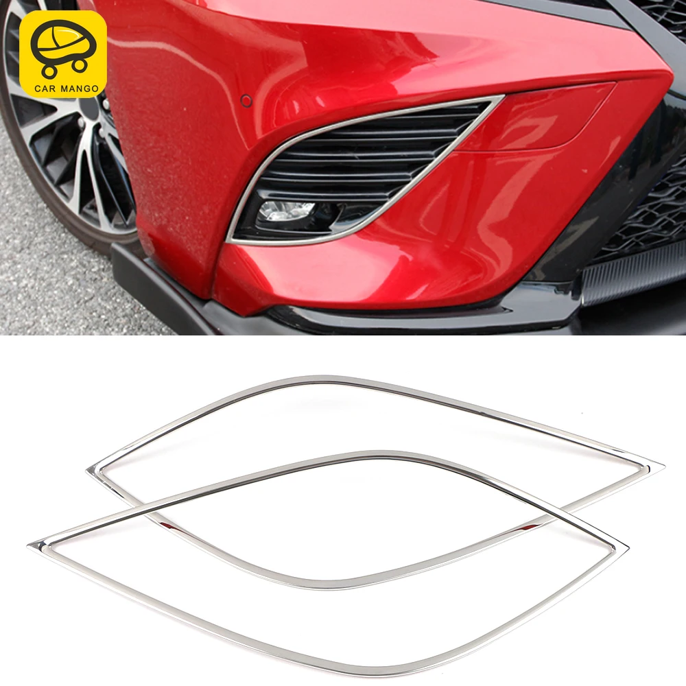 

CarManGo Car Accessories Front Rear Fog Lamp Light Trim Chrome Cover Frame Sticker Decoration for Toyota Camry XV70 2017-2021
