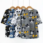 Модная футболка 3ddisney с коротким рукавом Микки Мауса модная женская мультяшная одежда ins tide Большой размер средний и Длинный топ