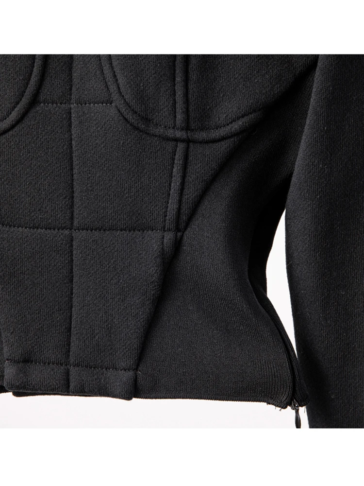 

Contrasting color letters, long sleeves, hood, waist, short sweater, ladies' autumn new styles, personality, fashion, all-match