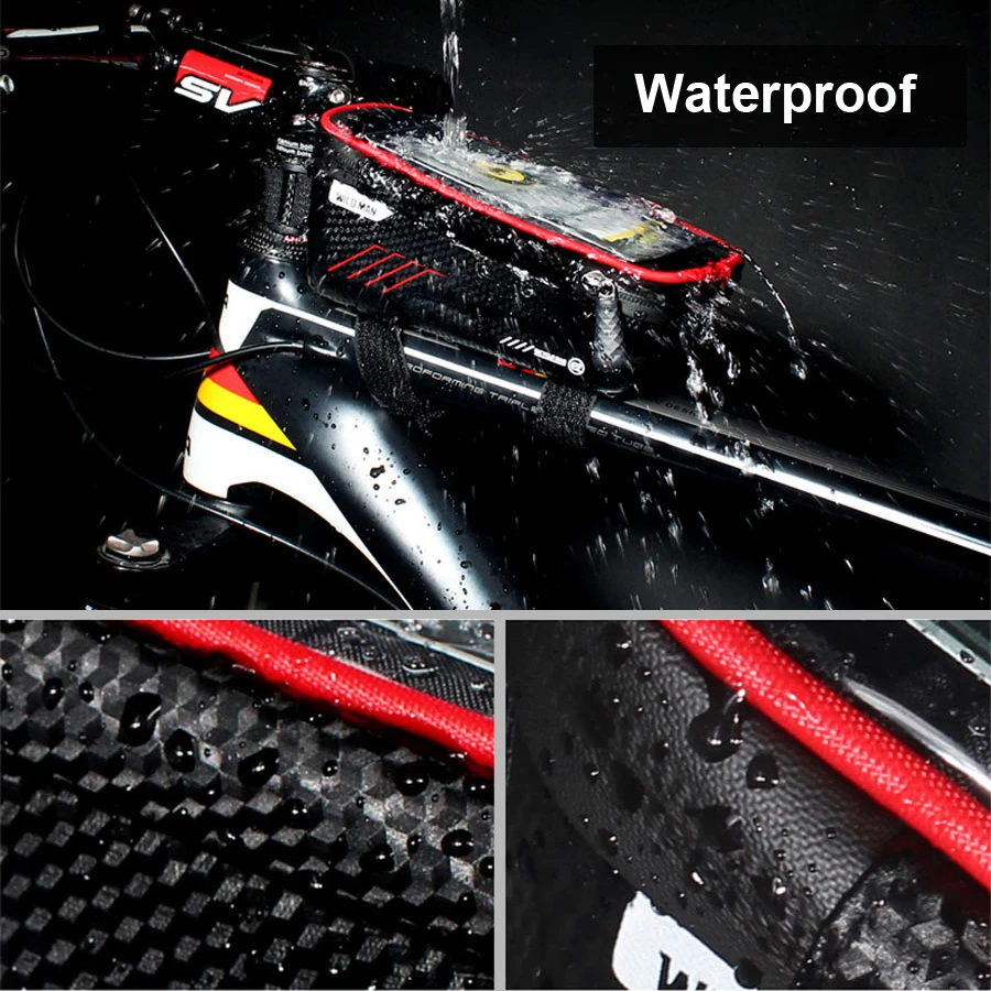 newboler mountain bike bag rainproof waterproof mtb front bag 6 2inch mobile phone case bicycle top tube bag cycling accessories free global shipping