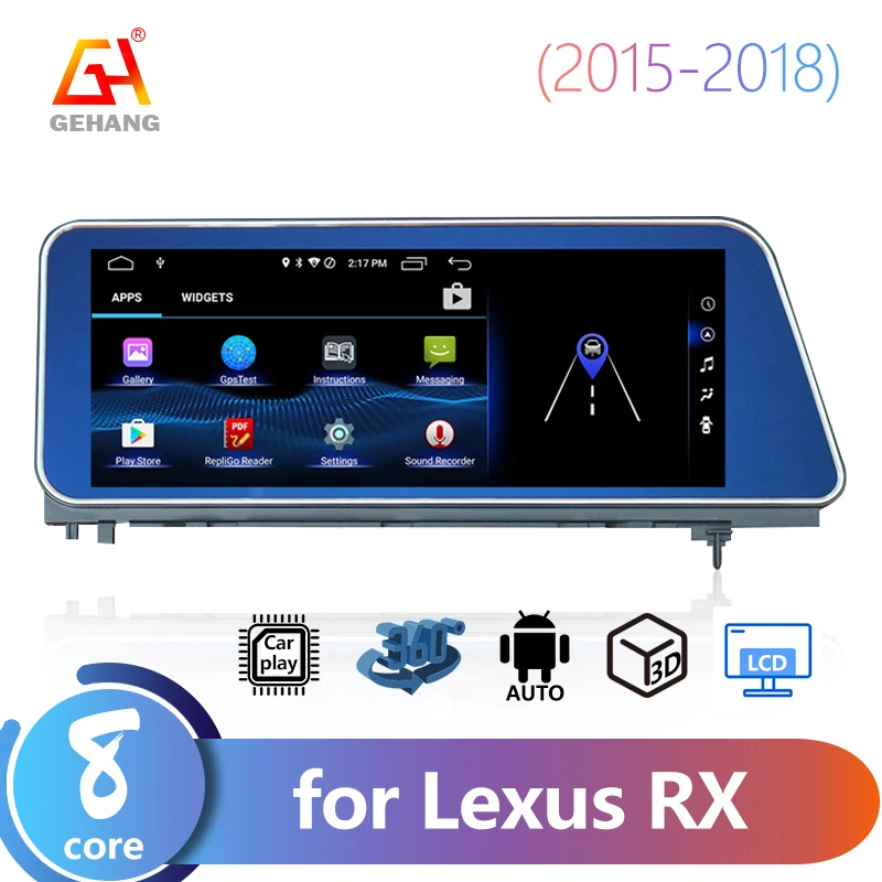 

Автомобильное радио GEHANG12.5 ''сенсорный экран 2din android 10,0 bluetooth 4 + 64G для Lexus RX 200T 450H 2015-2018 аудио Carplay беспроводной