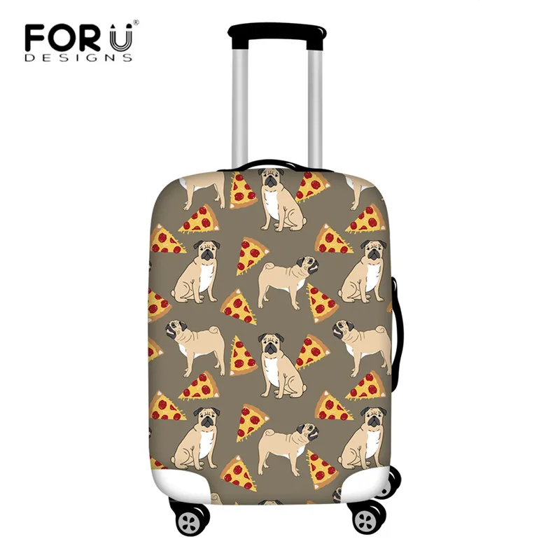 FORUDESIGNS/чехол для путешествий с рисунком из мультфильма, черный чехол для мопса, цветочный принт, чемодан, Защитные чехлы для 18-32 дюймов, Чехол для багажа - Цвет: HMA363