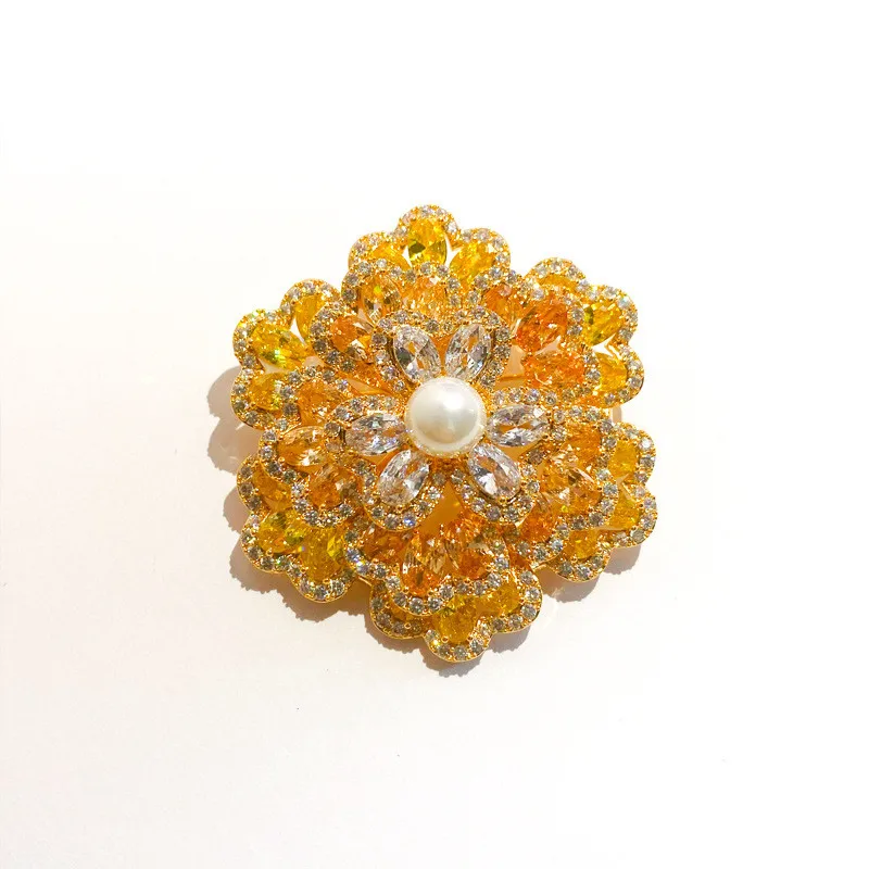 Ekopdee 2021 Новые Модные Роскошные Броши с цветком из циркония для женщин Изящные