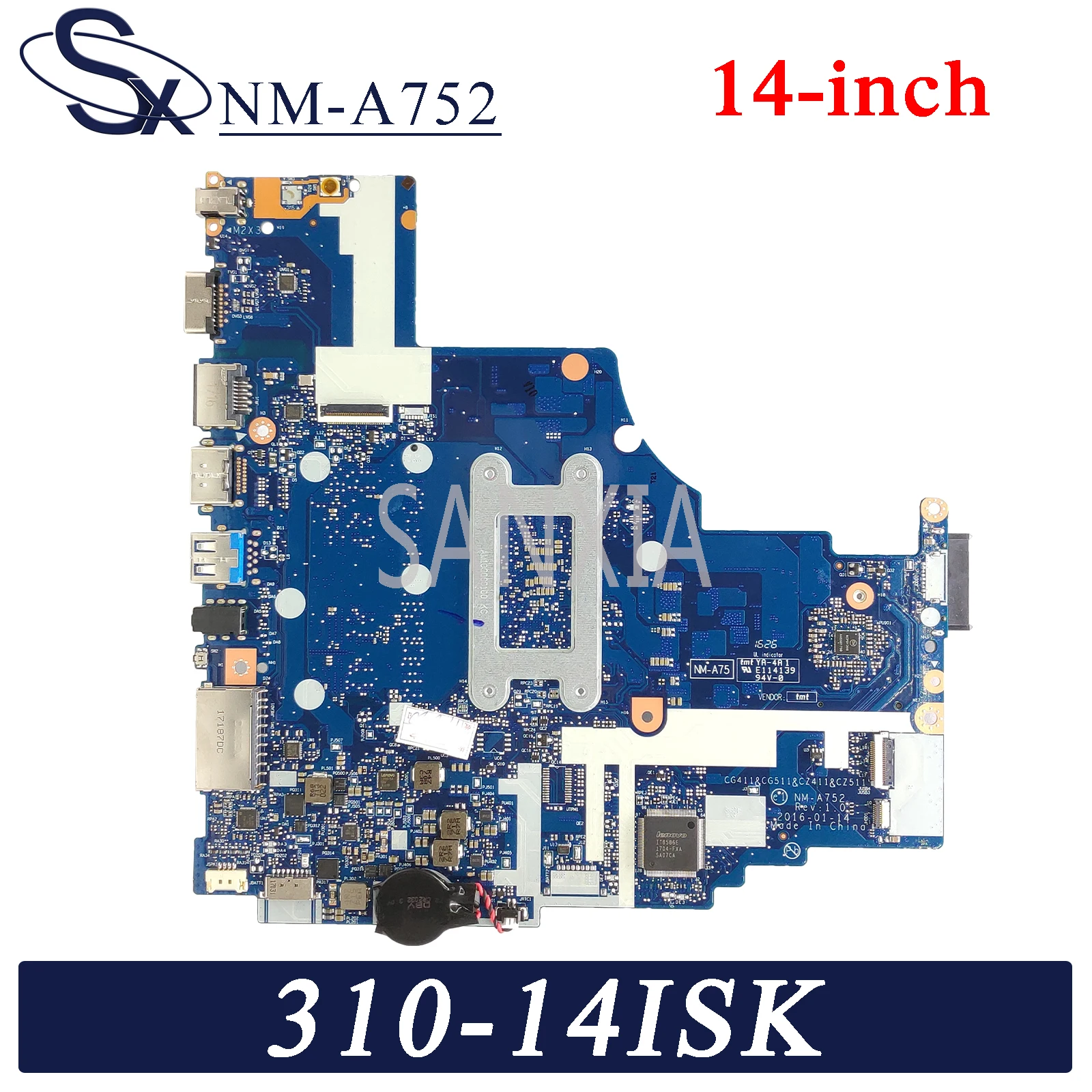 Материнская плата KEFU NM A752 для ноутбука Lenovo 310 14ISK 510 оригинальная материнская 4GB RAM
