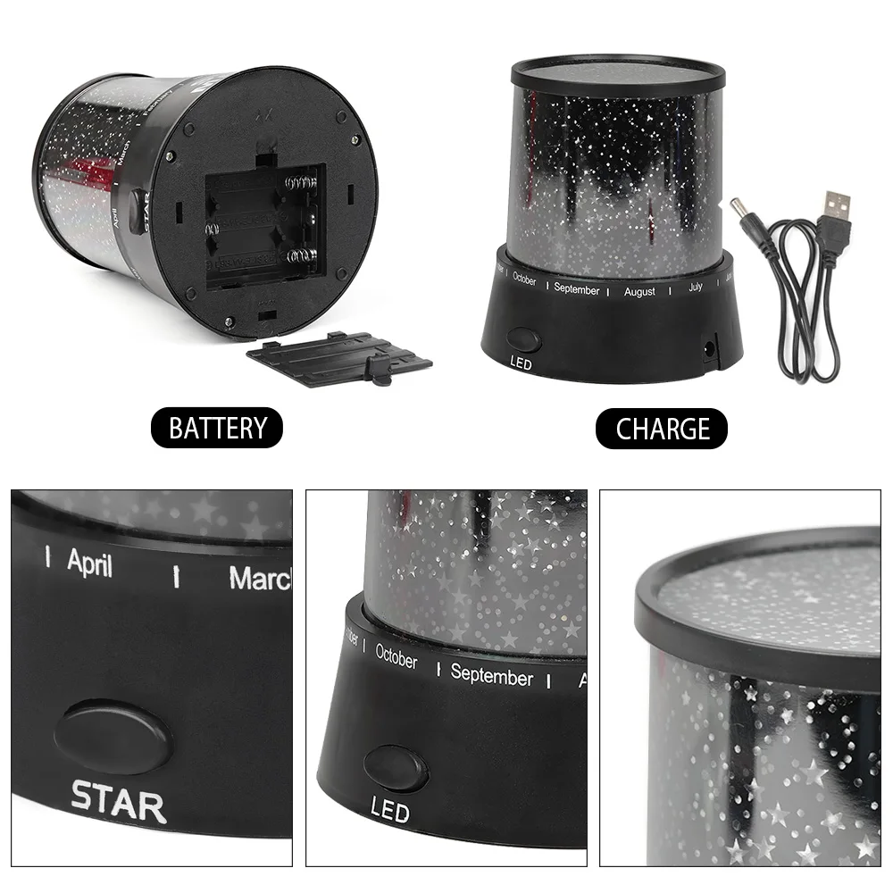 Светодиодный Звездный Ночной проектор романтическая потрясающая мигающая