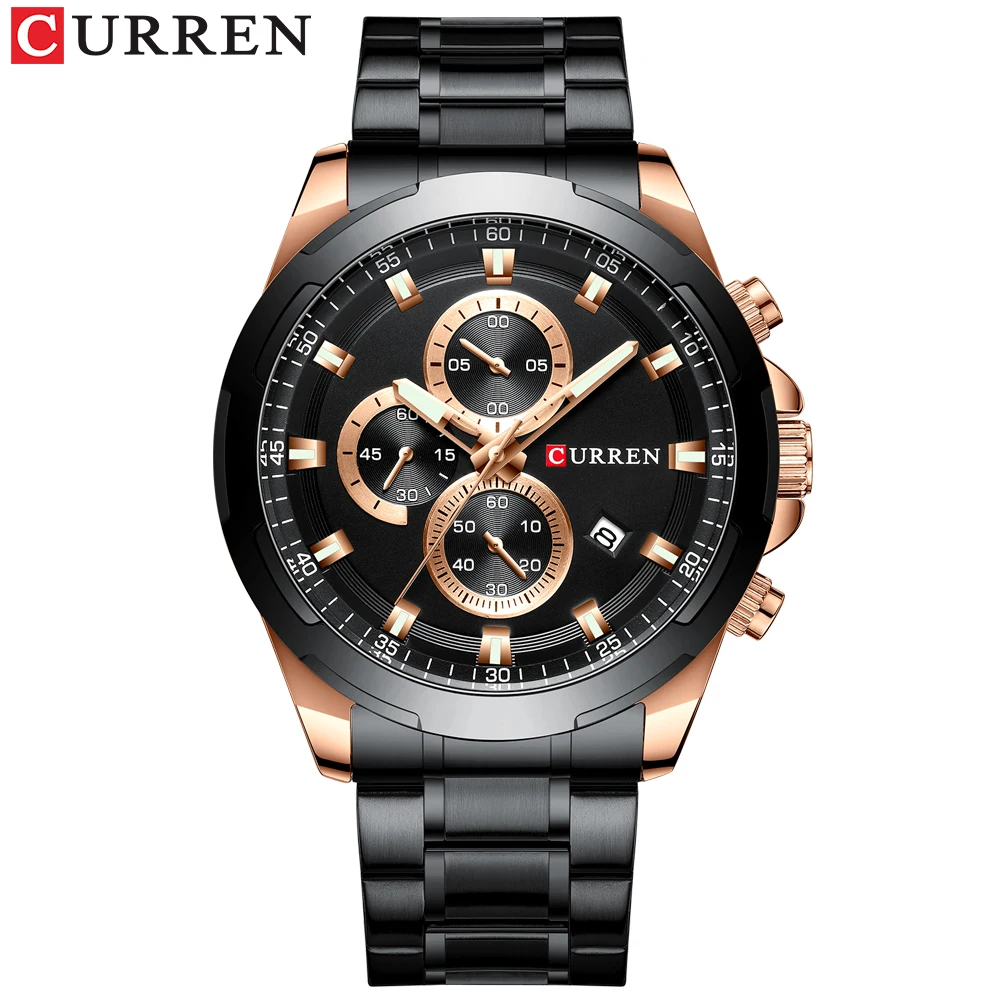 Часы наручные CURREN Мужские с хронографом брендовые модные спортивные Роскошные