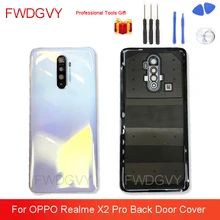 Original NEW Back Glass Cover For Oppo Realme X2 Pro Rear Battery Housing Door With Glass Camera Lens for Realme X2 Pro