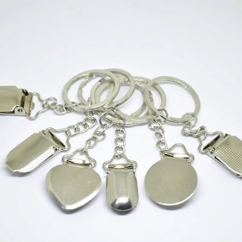 

30 Pcs Metal Suspender Pacifier Holders Clips with Keyring Buckle Soother Chains For Toys Trousers Baby Product 25mm