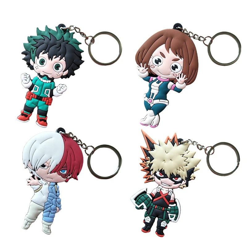 

Boku no Hero Academia Soft PVC Key Ring Anime My Hero Academia Keychain Izuku Ochako Uraraka Shoto Todoroki Key Chain Pendant