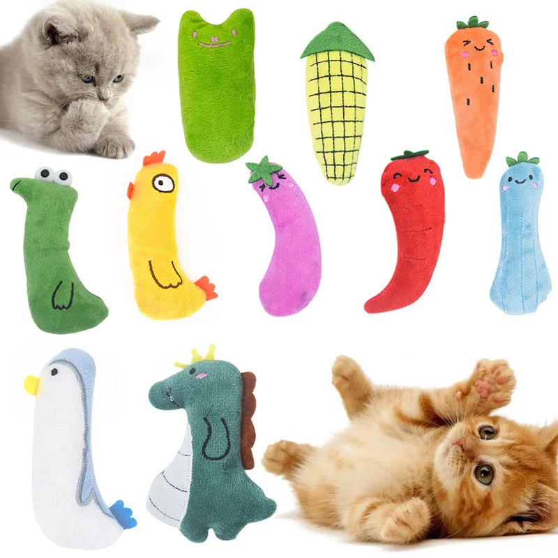 

1PC Rustle Sound Catnip Cat Toys For Kitten Teeth Grinding Cat Thumb Pillow Plush For Pets Cute Pet Accessories