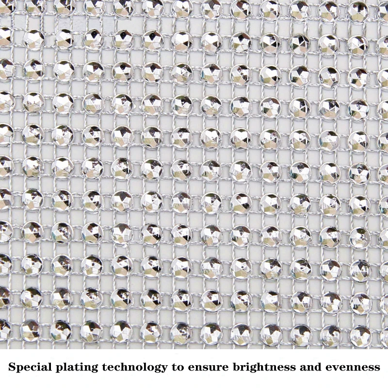 1 ярд 12 см блестящие стразы с горячей фиксацией серебряная Алмазная сетчатая