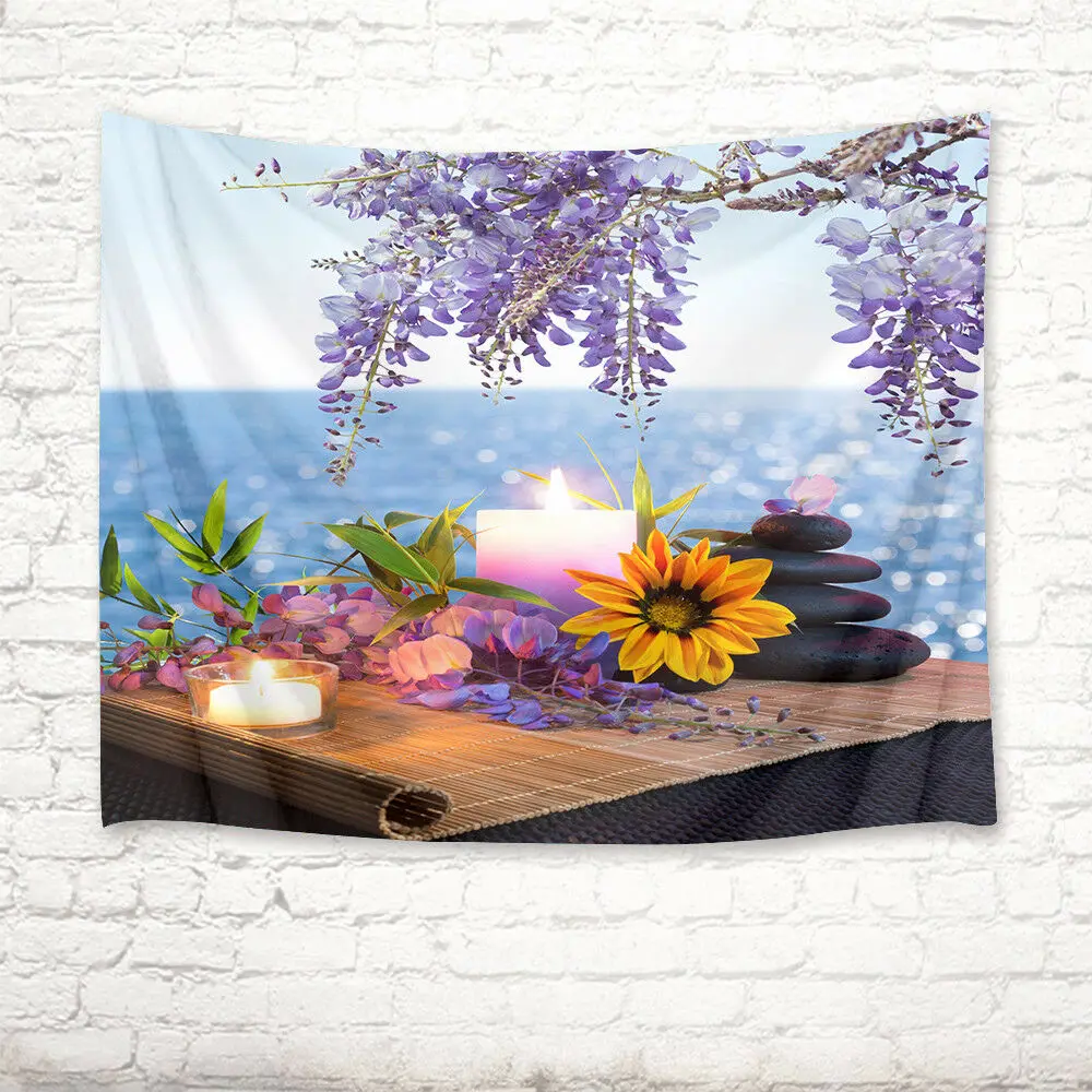 

Ocean Spa Zen Stone гобелены с цветами Настенный декор для гостиной спальни