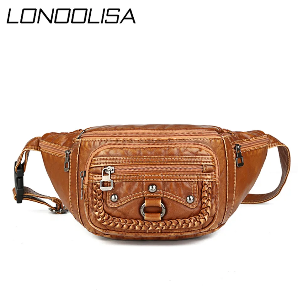 Винтажная поясная сумка с заклепками для женщин дизайнерский Забавный кошелек