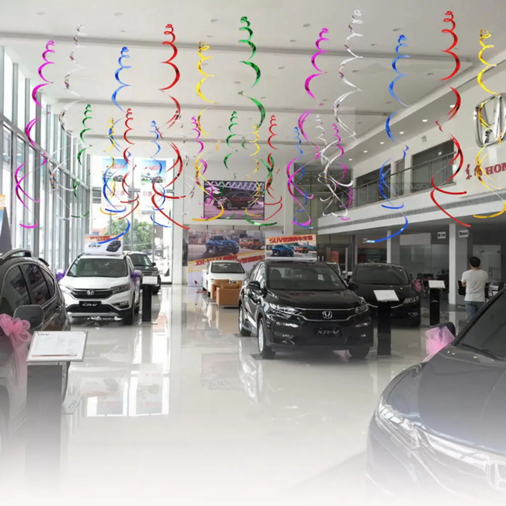 

Happy Birthday Decorative 6pc/pack Metallic Ceiling Hanging Swirl for Christmas/Wedding/Halloween/Birthday Party Decoration