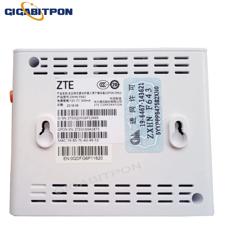 Onu gpon zte f643 onu ont модем FTTH 1GE GPON Оптическая сеть имеет такие же функции как ZTE F601 F401 F660