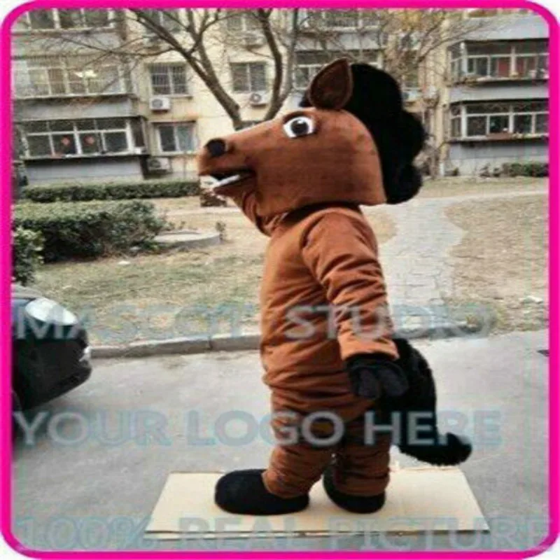 Коричневый костюм коня маскота для костюмированной вечеринки Вечерние игры