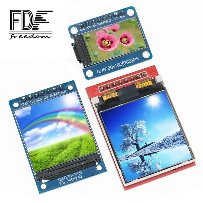 TFT-дисплей 0 96/1 3 1 44 дюймов IPS 7P SPI HD 65K полноцветный новый ЖК-модуль ST7735 Привод IC 80*160