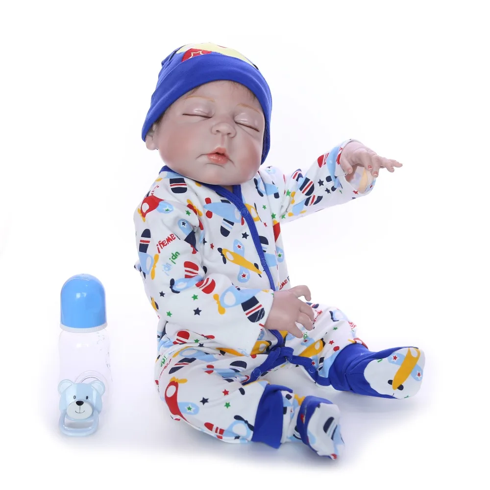 Силиконовая кукла reborn baby doll с закрытыми глазами для всего тела новорожденных