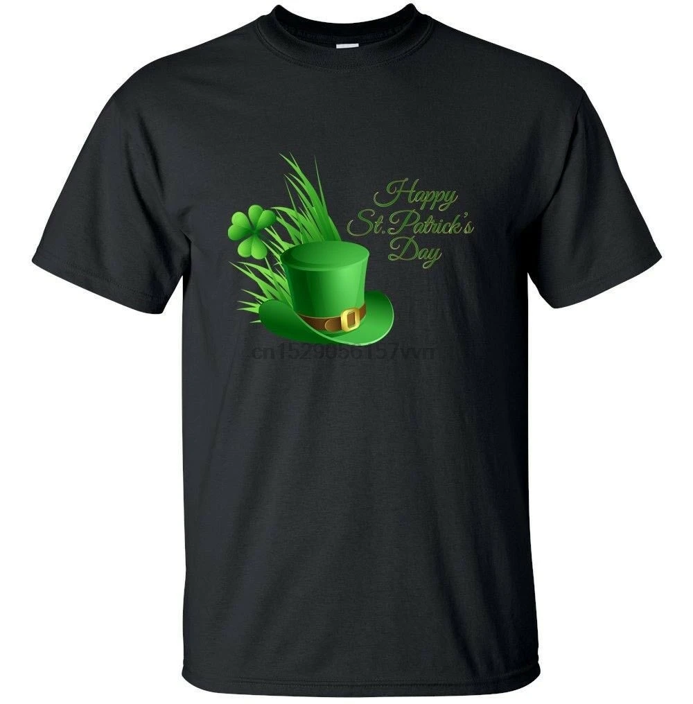 Happy St Patricks Day Con Sombrero Camiseta Estampada Футболка мужская MUJER| |