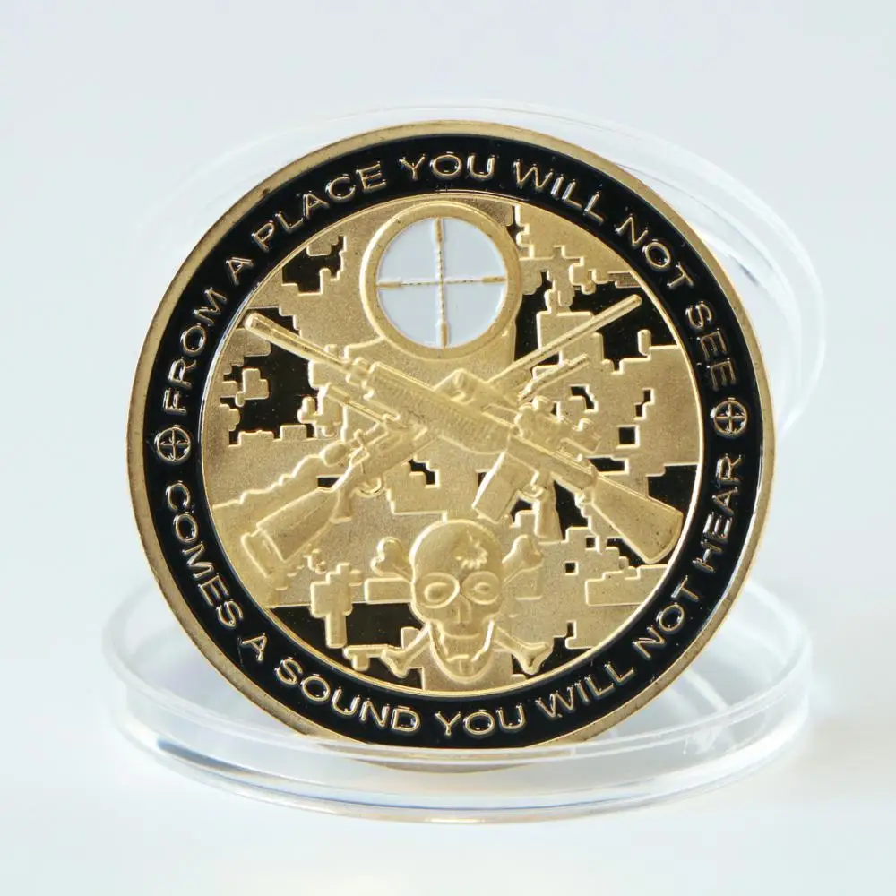 Позолоченная металлическая монета вы можете бежать но только умираете от