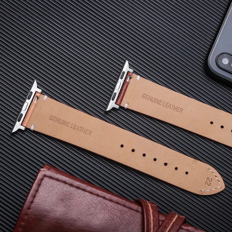 

DOM Genuine Leather Bracelet For Apple Watch Band Series 5/4/3/2/1 38mm 42mm 40mm 44mm For Apple Watch Strap iWatch WatchBand
