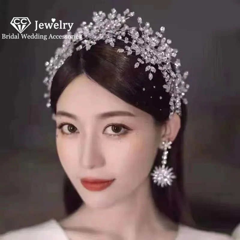 

CC Women Crown Wedding Hair Accessories Bridal Hairbands Engagement Hairwear Luxury Jewelry Crystal Tiaras and Crowns Gifts M218